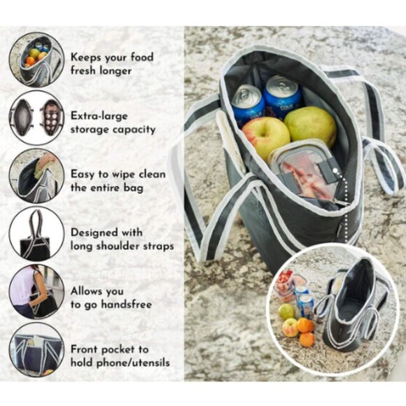 Insulated Lunch Bag Cooler Tote - Picture 4 of 4